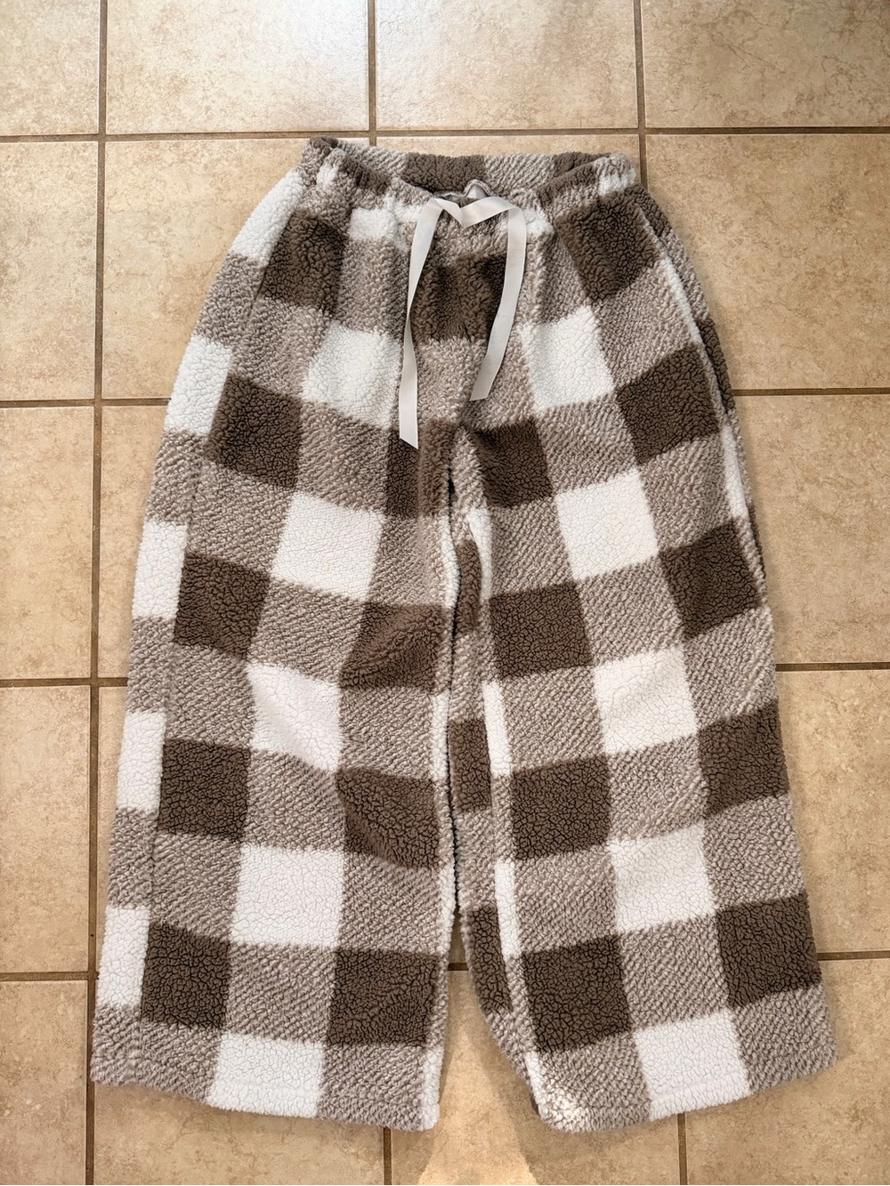 EUC Cozy Buffalo Plaid Sherpa Fleece Lounge Pants